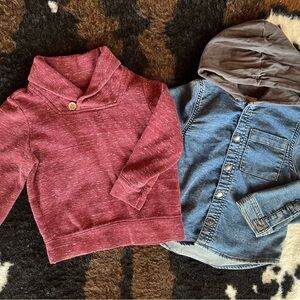 Old Navy Kids Burgundy and Denim Sweaters